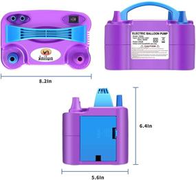 img 2 attached to 💜 NuLink Portable Dual Nozzle Balloon Blower Pump for Decoration, Party [110V~120V, 600W, Purple] - Electric Inflator