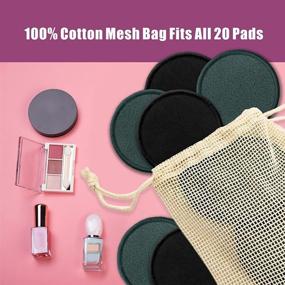 img 1 attached to 🐾 Sopurrrdy Reusable Makeup Removal Pads: 20 Pack with Laundry Bag - Soft Black Cotton Pads for Face - Washable Bamboo Rounds - Reusable Face Rounds