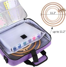 img 1 attached to 🎒 Премиум сумка для проектов Luxja Purple с вышивкой: эффективное хранение для наборов для вышивания (только сумка)