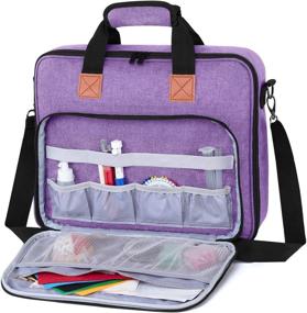 img 3 attached to 🎒 Премиум сумка для проектов Luxja Purple с вышивкой: эффективное хранение для наборов для вышивания (только сумка)