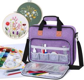 img 4 attached to 🎒 Premium Luxja Purple Embroidery Project Bag: Efficient Storage for Embroidery Kits (Bag Only)