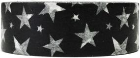 img 2 attached to Vibrant Washi Masking Tape: Black Stars - Add a Pop of Color to Your Crafts!