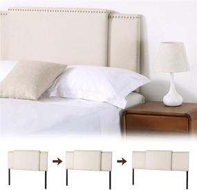 img 4 attached to 🛏️ KOTPOP Linen Headboard: Adjustable 3-in-1 Upholstered Rectangular Headboard in Beige for Full/Queen/King Sizes, Optional Heights 37-49