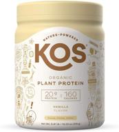 🌱 kos organic vanilla plant based protein powder - tasty vegan protein powder - gluten free, dairy free & soy free - 0.81 lbs, 10 servings logo