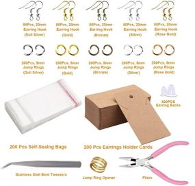 img 3 attached to 💍 EuTengHao Earring Making Supplies Kit – 2206Pcs Earring Hooks, Holder Cards, Backs, Jump Rings, Findings – Ideal for Earring Repair and Jewelry Making