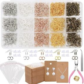 img 4 attached to 💍 EuTengHao Earring Making Supplies Kit – 2206Pcs Earring Hooks, Holder Cards, Backs, Jump Rings, Findings – Ideal for Earring Repair and Jewelry Making