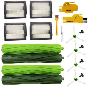 img 4 attached to 🧹 Aoteng 2 Set Rubber Brushes, 4 Hepa Filters, 4 Side Brushes: Replacement Parts Pack for iRobot Roomba i7, i7+ E5, E6, E7 Robot Vacuum Cleaner - with 2 Cleaning Tools