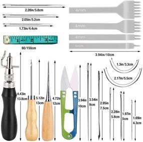 img 3 attached to 🧵 Ultimate Upholstery Repair Stitching Kit: Complete Leather Repair Set for Beginners & Pros - Sewing Awl, Chisels, Waxed Thread, Needles, Craft Tool Kit