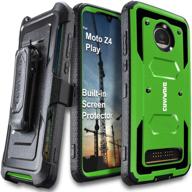 covrware aegis series case compatible with moto z4 / z4 play (2019) with [built-in screen protector] heavy duty full-body rugged holster armor cover [belt swivel clip][kickstand] logo