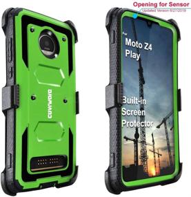 img 1 attached to COVRWARE Aegis Series Case Compatible With Moto Z4 / Z4 Play (2019) With [Built-In Screen Protector] Heavy Duty Full-Body Rugged Holster Armor Cover [Belt Swivel Clip][Kickstand]