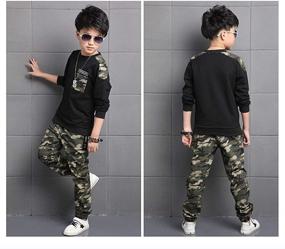 img 2 attached to 👕 Sleeve Camouflage Boys' Clothing Set - Pieces Outfits for Best SEO