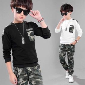 img 1 attached to 👕 Sleeve Camouflage Boys' Clothing Set - Pieces Outfits for Best SEO