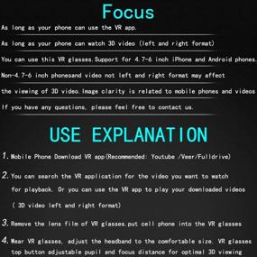 img 3 attached to 📱 Погружающая виртуальная реальность гарнитура для iPhone и Android телефонов: 3D очки для телевизора, фильмов и видеоигр + пульт дистанционного управления, совместима с iPhone /Android телефонами размером от 4,7 до 6 дюймов.