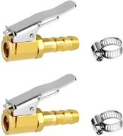 🔧 joywayus tire inflator valve 1/4" open flow air chuck with lock connector and stainless steel clamp 2 pack: improving tire inflation with precision and convenience logo