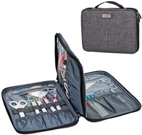 img 4 attached to 🧰 HOMEST Carrying Case for Cricut Accessories - Portable Storage Bag for Cricut Basic Tool Set and Pen Set Organization, Multiple Slots for Pens, Scrapers, Scissors, Rulers - Grey (Bag Only)
