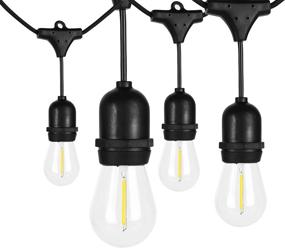 img 4 attached to 🌟 LOKATSE HOME 54 Ft S14 Outdoor String Lights with 15 0.42W Edison Bulbs (Includes 1 Spare) - Waterproof, Shatterproof, E26 Base, Connectable Commercial Grade Hanging Decorative Lights for Patio, Deck, Backyard