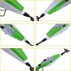 img 1 attached to 🌿 10-in-1 Detachable Handheld Steam Mop & Cleaner for Hardwood, Laminate Floors, Tiles, Carpet - 1300W Multifunction Steamer for Home & Kitchen (Green)