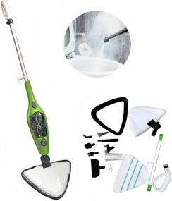 img 4 attached to 🌿 10-in-1 Detachable Handheld Steam Mop & Cleaner for Hardwood, Laminate Floors, Tiles, Carpet - 1300W Multifunction Steamer for Home & Kitchen (Green)