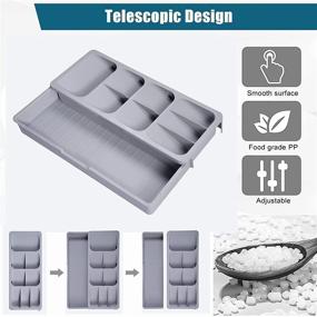 img 1 attached to Neatly Organize Your Silverware with our Expandable Cutlery Storage Tray for Kitchen Drawers