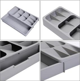 img 2 attached to Neatly Organize Your Silverware with our Expandable Cutlery Storage Tray for Kitchen Drawers