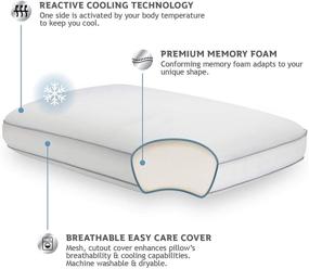 img 1 attached to Сили Необходимая Реверсивная Охлаждающая Подушка, Пена с Эффектом Памяти, Стандарт/Королевская, Белый - Прохлада и Комфорт