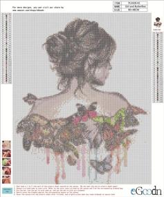 img 2 attached to 🖼️ eGoodn 5D Diamond Painting Full Drill Kit - Beautiful Girl with Butterflies, 15.8x18.9 inches