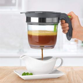 img 3 attached to 🍲 IVYHOME 4 Cups Plastic Fat Separator: Bottom Release, Gravy Grease & Soup Oil Separator Measuring Cup. FREE Garlic Press included!