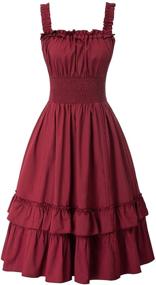 img 4 attached to Women's Sleeveless High Low Dress - Scarlet Darkness Gothic Steampunk Style