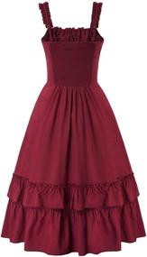 img 1 attached to Women's Sleeveless High Low Dress - Scarlet Darkness Gothic Steampunk Style