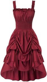 img 3 attached to Women's Sleeveless High Low Dress - Scarlet Darkness Gothic Steampunk Style