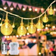 rolesde globe string lights 50ft 100 led battery operated crystal ball hanging fairy light 8 modes with remote waterproof indoor-outdoor christmas decoration(warm white логотип