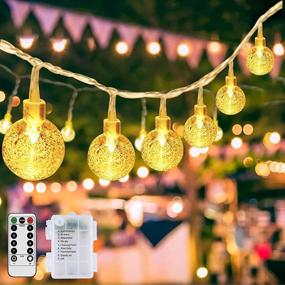 img 4 attached to Rolesde Globe String Lights 50Ft 100 LED Battery Operated Crystal Ball Hanging Fairy Light 8 Modes With Remote Waterproof Indoor-Outdoor Christmas Decoration(Warm White