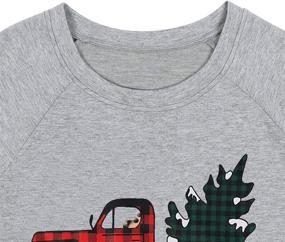 img 2 attached to 🎄 Merry Christmas Plaid Tree Sweatshirt: Women's Lightweight Long Sleeve Pullover Top