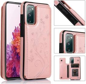 img 2 attached to Phone Case For Samsung Galaxy S20 FE 5G/S20 Fan Edition With Tempered Glass Screen Protector Card Holder Wallet Cover Stand Flip Leather Accessories Glaxay S20FE S 20FE FEcases 2020 Women Rose Gold