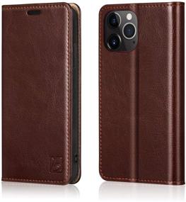 img 4 attached to 💼 Belemay iPhone 12 Pro Max Wallet Case - Genuine Cowhide Leather, RFID Blocking, Brown