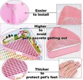 img 2 attached to 🐹 Tfwadmx Guinea Pig Litter Box: Small Animal Corner Tray for Cage - Potty Training Toilet for Rabbits, Ferrets, Rats, Chinchillas, Hedgehogs & More - Pink (3Pcs)