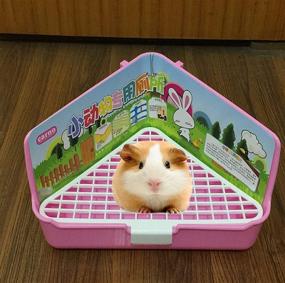 img 1 attached to 🐹 Tfwadmx Guinea Pig Litter Box: Small Animal Corner Tray for Cage - Potty Training Toilet for Rabbits, Ferrets, Rats, Chinchillas, Hedgehogs & More - Pink (3Pcs)