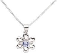 splendid daisy simulated birthstone necklace: exquisite sterling silver jewelry for girls logo