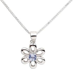 img 4 attached to Splendid Daisy Simulated Birthstone Necklace: Exquisite Sterling Silver Jewelry for Girls