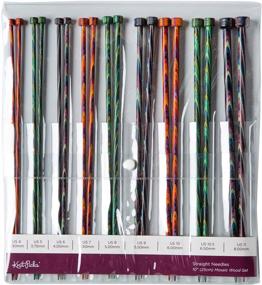 img 2 attached to 🧶 Enhance Your Knitting Experience with Knit Picks Straight Single Point Wood Knitting Needle Set US 4-11 (Mosaic 10")