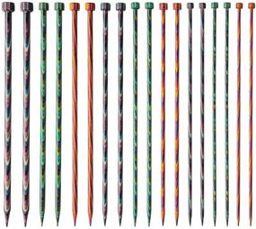 img 1 attached to 🧶 Enhance Your Knitting Experience with Knit Picks Straight Single Point Wood Knitting Needle Set US 4-11 (Mosaic 10")