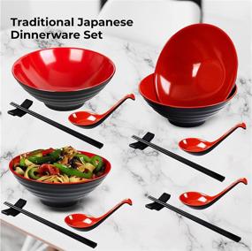 img 3 attached to 🍽️ Melamine Restaurant Dinnerware Set with Chopsticks