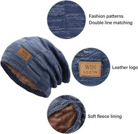 img 2 attached to 🧣 Warm and Stylish LCZTN Mens Winter Beanie Hat Scarf Set: Fleece-lined Knit Ski Hats for Unisex Gift