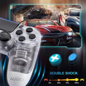 img 1 attached to 🎮 AUGEX Remote Compatible for PS4 Wireless Controller - Works with Playstation 4, Dual Motors, Stereo Headset Jack, Touch Pad Control - Compatible with PS4/Slim/Pro Console (Blue)