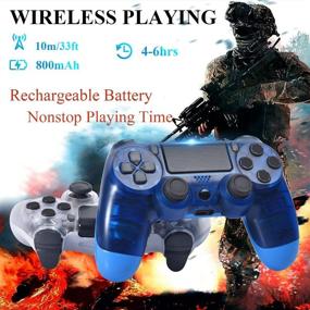 img 2 attached to 🎮 AUGEX Remote Compatible for PS4 Wireless Controller - Works with Playstation 4, Dual Motors, Stereo Headset Jack, Touch Pad Control - Compatible with PS4/Slim/Pro Console (Blue)