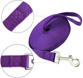 img 3 attached to 🐕 Nylon Training Dog Leash: 15ft, 20ft, 30ft, 50ft Long Leash for Small, Medium, Large Dogs - Ideal for Obedience Recall Training, Camping, or Backyard