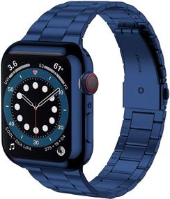 img 2 attached to Wolait Apple Watch Band 42mm 44mm 38mm 40mm - Upgraded Business Stainless Steel Band with Case and Screen Protector Cover for iWatch Series 6/SE Series 5/4/3/2/1