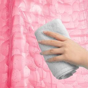 img 2 attached to 3D Pink Bubble Shower Curtain Liner - Latest Eco-Friendly Plastic Design, Odorless