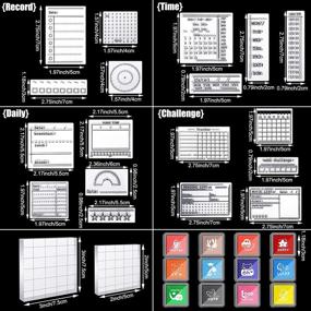 img 3 attached to 📅 Clear Stamp Set for Calendar Planner - Includes 18 Pieces, 4 Sheets Silicone Stamps with Week Dates, Month Organizer, Tasks & Ideas, 2 Sizes Clear Stamping Blocks, and 12 Colors Craft Ink Pad - Perfect for Card Making