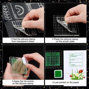 img 1 attached to 📅 Clear Stamp Set for Calendar Planner - Includes 18 Pieces, 4 Sheets Silicone Stamps with Week Dates, Month Organizer, Tasks & Ideas, 2 Sizes Clear Stamping Blocks, and 12 Colors Craft Ink Pad - Perfect for Card Making